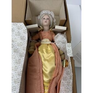 Martha Washington Porcelain Doll Franklin Mint Heirloom New In Original Box